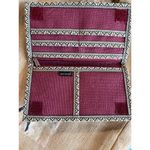 None African Print Large Boho Jute Tote & Wallet Round 9" Wooden Handles Cottage Gift Photo 3