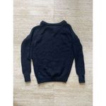 Lululemon  Sweater Sz 4 Merino Wool Chunky Cable Knit‎ Pullover Side Slits Black Photo 6