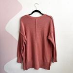 Aerie  Pink Crochet Sweater Oversized Cozy Minimalist Preppy‎ Soft Girl Sz XS Photo 1