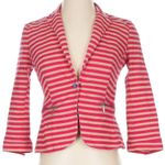 ZARA TRF Collection Pink Cream Tan Stripe Blazer Jacket Size Small Bloggers Fav Photo 2