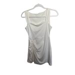 White Mini Dress Sleeveless Ruched Bodycon Party Cocktail‎ Dress Photo 1