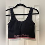 Outdoor Voices  Seamless Rib Longline Bra in Black Photo 7