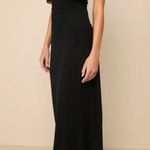 Lulus Black Ruffled Strapless gown Size L Photo 3