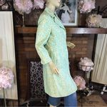 EXPRESS COTTON GREEN & BLUE FLORAL PRINT TRENCH JACKET (M) Photo 5