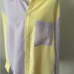 Lush Clothing Lush | Striped Yellow and Purple button down top size small Photo 4