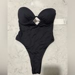 Vitamin A NWT Mabel Underwire Bandeau One Piece Black EcoLux Swimsuit XS $215 Photo 5