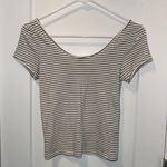 Forever 21  Black and White Fitted Short Sleeve Cropped Tee - size S Photo 3