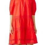 Kate Spade Broome Street Cotton Red Dress Off Shoulder Dress Photo 0