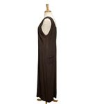 Flax  Crepe Sleeveless Long Maxi Dress Square Neck Lagenlook Brown size Medium Photo 2