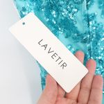 LAVETIR Turquoise Sequin Mermaid Prom Dress Evening Gown Size 4 Blue Photo 2