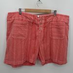 Sundance Gigi Shorts Women XXL Coral Pink Boho Button Front Textured Summer Photo 0