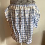 Tassels N Lace Tassel and lace blue gingham top - size M - NWT Photo 4