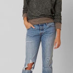 Gimmicks by BKE Gimmicks X BKE‎ Double V Neck Marled Heather Button Sweatshirt Grey Black XS Photo 0