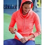 Athleta Women's Tranquility Pullover Hoodie Ember Coral Orange Space Dye Size M Photo 2