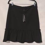 Karl Lagerfeld  Black Ruffle Hem Skirt Sz 10 Classic Minimalist Contemporary NWT‎ Photo 0