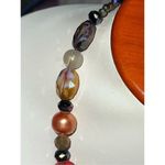 Vintage Intricate Beaded Colorful Faberge Egg Pattern Center Bead Necklace Red Photo 5