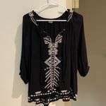 Urban Outfitters Ecote Black emboraided boho Top Blouse Photo 1