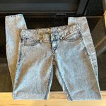 EXPRESS  Jeans Slim Fit Comfy Acid Washed Out Black Womens 0 Low Rise Photo 8