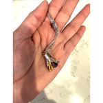 vintage Avon Calla Lily lariat necklace silver gold tone western dainty girly Photo 4