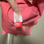 No Boundaries  Pink Ribbed Front Tie Bikini Top size Small (3-5) Photo 4