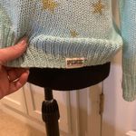 Pink By Victoria Secret Light Blue Star Knit Acrylic Sweater Photo 2
