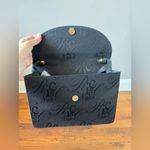 Nina Ricci Women’s Vintage Signature Script‎ Two Way Flap Bag Black Photo 6