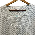 MISS ELAINE Flannel Long Nightgown Lounge Sz L White Floral Print Round Neck Size L Photo 1