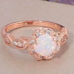 Handmade  Rose Gold White Moonstone Ring Photo 0