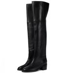 Gucci  Over The Knee Logo Heel Calf Leather Boots Black size 37 Photo 1
