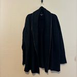 Vince  Leather Trim Sweater Knit Jacket Open‎ Front Cardigan Size XS Photo 2