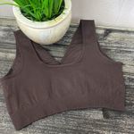 Savvi Brown Ribbed Cropped Sport Athletic Bra Top NEW M Size M Photo 1