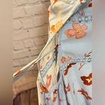 ZARA  LINEN BLEND CROSS BACK FLORAL PRINT MIDI MAXI DRESS size small NWT Photo 9