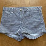 H&M Navy Blue & White Striped Shorts, Women’s Size 8 - Cuffed White Shorts Photo 1