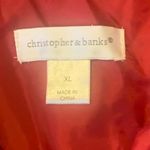 Christopher & Banks  Vest XL Scarlet Red Quilted Vest Silver Zip Up Pockets Photo 1