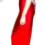 Red Bodycon Halter Maxi Dress S Photo 3