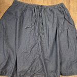 Woman Within  NEW Drawstring Denim Skirt Dark Wash Plus Size 30W Petite Photo 0