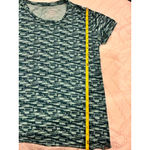 L.L.Bean Teal & White Patterned Short Sleeve Tee L Photo 3