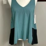 Athleta  Swing Forward Pleated Tank Top Size Small NWT Green Navy Blue Racerback Photo 0