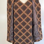 Harvé Benard Vintage Dress Set Lattice Print Brown Harve Benard Photo 4