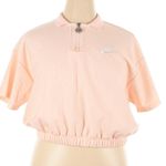 Nike Women's Air Pique Crop Polo Top Shirt in Light Blush Pink Size XL Photo 2