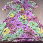 Lildy Floral Drawstring Waist Midi Dress S Photo 0