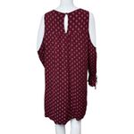Lucky Brand Dress Womens Large Burgundy White Geometric Boho Bohemian Peasant Photo 3