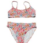 Unworn Pink Blue Orange Green Floral Print Swim Bikini Size S Multiple Photo 0