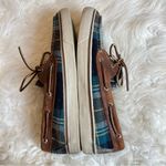 Sperry  Plaid Print Boat Shoes Woman’s Size 10 Leather laces Preppy 9446147 Photo 6