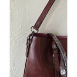NWOT Elegant Faux Leather Tote with Removable Long Strap in Chocolate Brown Photo 5