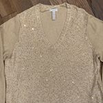 Charter Club Woman’s Gold Shimmer Sequin Knitted Sweater Size 3X Photo 1