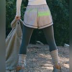 Free People NWT Varsity Blues Printed Shorts Color: Racing Buti - Grey Combo M Photo 1