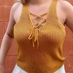 Orange Golden Yellow Knit Tied Tank Top Size M Photo 0