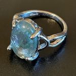 Greenish opal S925 silver ring size 5.25 Photo 2