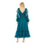 Mac Duggal  68254 Romantic Teal Ruffle Gathered Tiered Tulle Dress NWT 10 $498 Photo 3